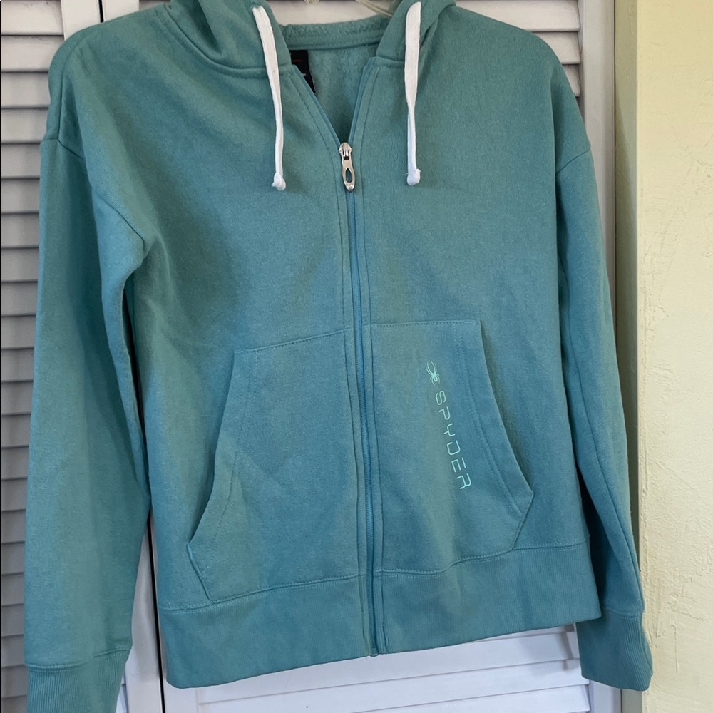 Spyder Women's Teal Zip-Up Hoodie & sweatpants.